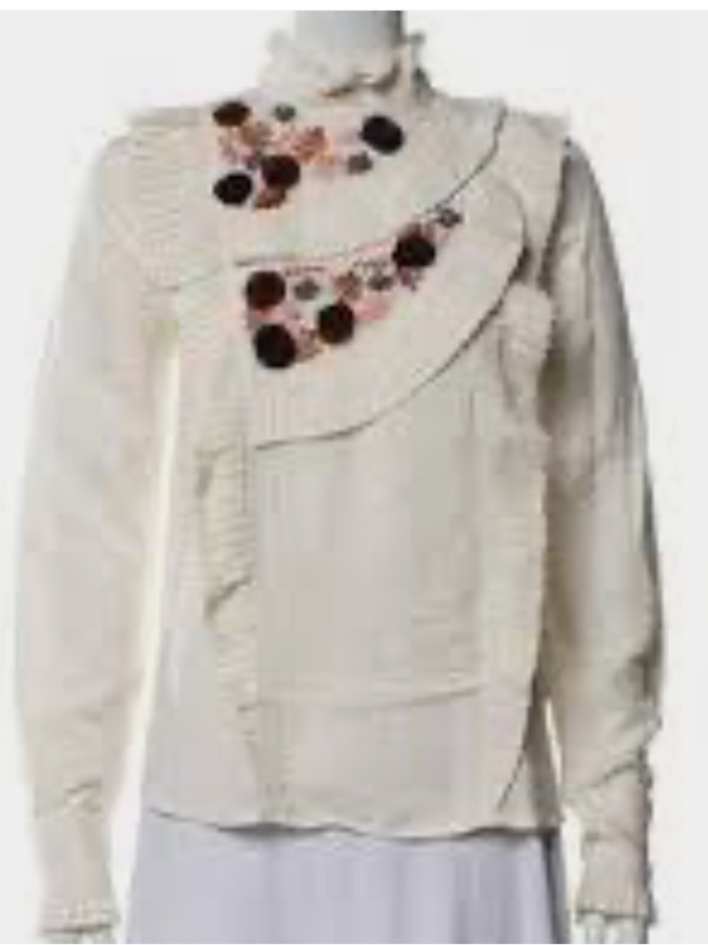 Suzane + Manoush Long Sleeve Ruffled  Blouse